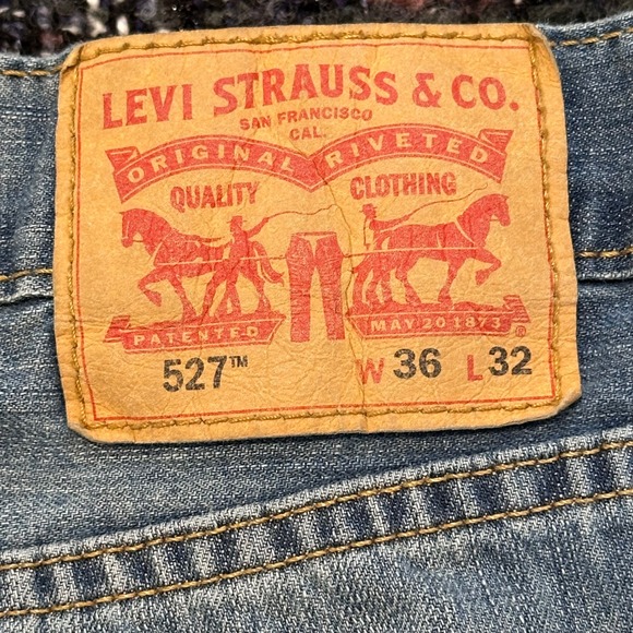 Levi's 527 Slim Bootcut Jeans Mens 36x31 (measured) Blue Medium Wash Denim - Picture 8 of 11